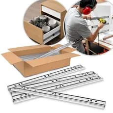 10 Corrediça Telescópica Gaveta Trilho Móvel MiniLight 5 Pares Móveis Armário Reforçado 25cm à 55cm