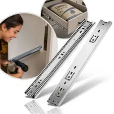 2 Corrediça Telescópica H45 Larga 1 Par Reforçado Armário 20cm até 70cm Resistente Suporta 45Kg
