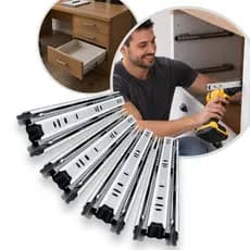 4 Corrediça Telescópica Gaveta Trilho Móvel MiniLight 2 Pares Móveis Armário Reforçado 25cm até 55cm