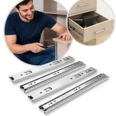 4 Corrediça Telescópica H45 Larga 2 Pares Reforçado Armário 20cm até 70cm Resistente Suporta 45Kg