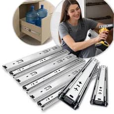 8 Corrediça Telescópica H45 Larga 4 Pares Reforçado Armário 20cm até 70cm Resistente Suporta 45Kg