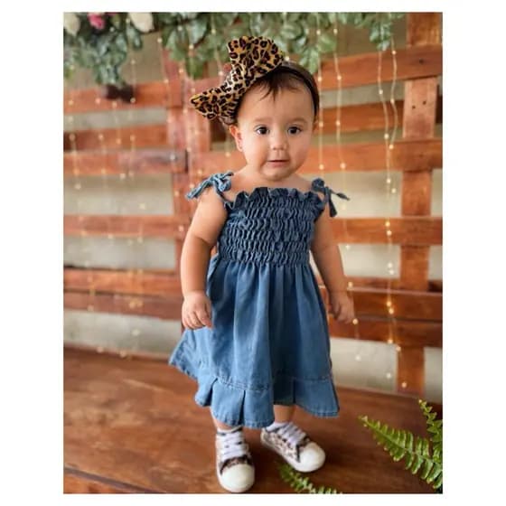 Jardineira ou Vestido jeans infantil (0 a 5 anos) (masc e fem) Sucesso de Vendas