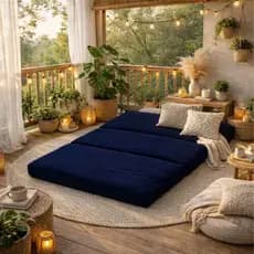 Futon Sófa Cama Dobrável De Espuma Casal Toque Aveludado Lavável Em Máquina