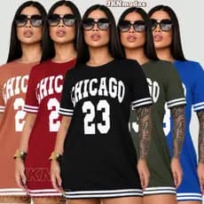 VESTIDO Camisetão Feminino 23 100% Algodão Premium - Camisão CURTO, Básico ,SoltinhoTendência e Estilo Streetwear/Gr