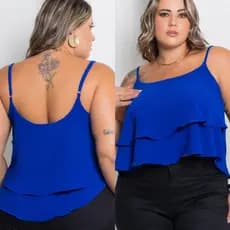 Blusa Feminina Plus Size 2 babados duna