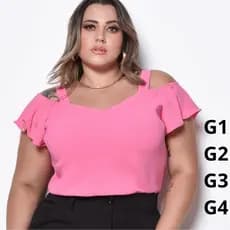 BLUSA   FEMININA ESTILOSA PLUS SIZE  ALÇA GROSSA TEÇIDO DUNA