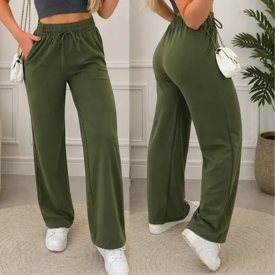 Calça Pantalona Feminina Lazinha Cintura Alta