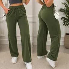 Calça Pantalona Feminina Lazinha Cintura Alta