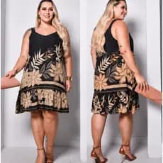 VESTIDO FEMININO PLUS SIZE SOLTINHO ALÇA GROSA