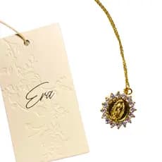 Colar Nossa Senhora Dourado com Pedras Zirconia
