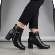 Bota Feminina Dakota Cano Curto Strass Salto Bloco Médio Elegante Confortável D2191