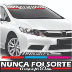 Adesivo para Carro  Adesivo Carro Personalizado Nunca Foi Sorte, Sempre Foi Deus