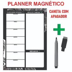 Imã de Geladeira Planner Semanal  Floral Tamanho 20x28cm Magnético