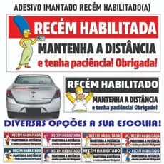 Adesivo Imantado Novo Habilitada ou Habilitado Personagens