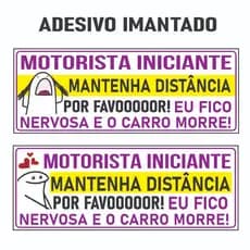 Adesivo para Carro  Imantado Novo Habilitado Adesivo com Imã Motorista Iniciante Adesivo