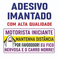 Adesivo Carro Imantado Novo Habilitado Adesivo com Imã Motorista Iniciante Adesivo Flork Escabelada