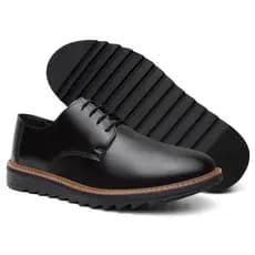 Sapato Masculino Preto Estilo Oxford Moderno Couro Ecológico Palmilha Ultra Conforto