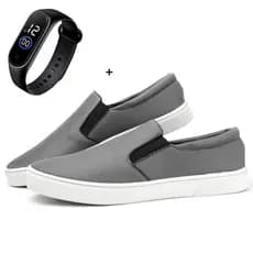 Kit tenis Iate original slip on sapatilha elástico + relógio digital