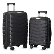 Kit 2 Malas De Viagem 10kg E 23kg Rodinhas Bordo 360 Preto trava de segurança