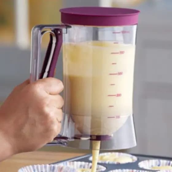 Jarra de Massas 900ml para Waffle, Crepe, Cupcake e Bolo