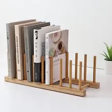 Suporte Escorredor Porta Pratos De Bancada De Bambu