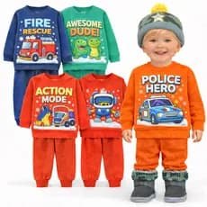 Kit 4 peças de Moletom Infantil Masculino Inverno 1 ao 8 -2 Conjuntos de Moletom Infantil Flanelado