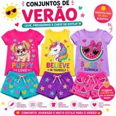 Kit Sortidos 2 ou 4 Peças Conjunto Verão Infantil Menina Blusinha e Short Moda Infantil VERÃO Feminina Entrega Rápida