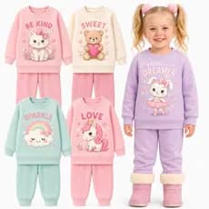 Kit Sortido 4 Peças Conjunto Infantil Feminino Inverno Menina Moletom e Calça Roupa Quentinha Bebê Menina INVERNO
