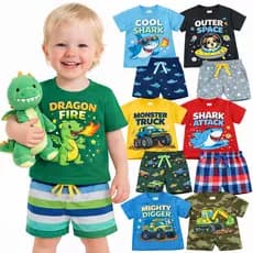 Kit Sortido 6 Peças de Roupas Infantil Bebê MENINO VERÃO Conjuntos de Verão Infantil Bebê Masculino Manga Curta Bebê