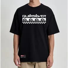 CAMISETA QUICKSILVER STREETWEAR CAMISETA PRETO E BRANCA 100% ALGODÃO FIO 30.1