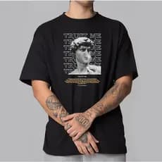 Camiseta michelangelo algodão 100% - Envio imediato pintura