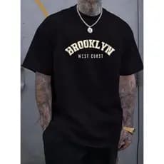 CAMISETA BROOKLYN MASCULINA TECIDO 100% ALGODÃO STREETWEAR FIO 30.1