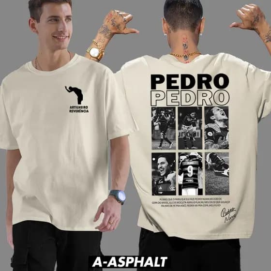 CAMISETA PEDRO CAMISA DE TIME PEDRO HENRIQUE 100% ALGODÃO PEDRO HENRIQUE INFANTIL AO PLUS SIZE