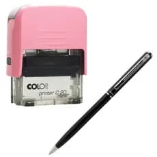 Kit Carimbo Automático Colop + Caneta Crown Estereográfica