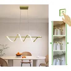 Lustre Pendente Moderno Espiral Dourado Sala/mesa Jantar Cabo 2m - 3 Cores
