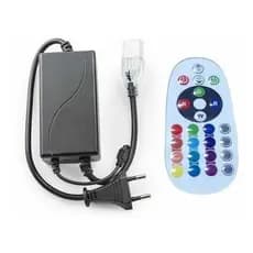 Fonte + Controle Para Fita Mangueira Rgb Chata