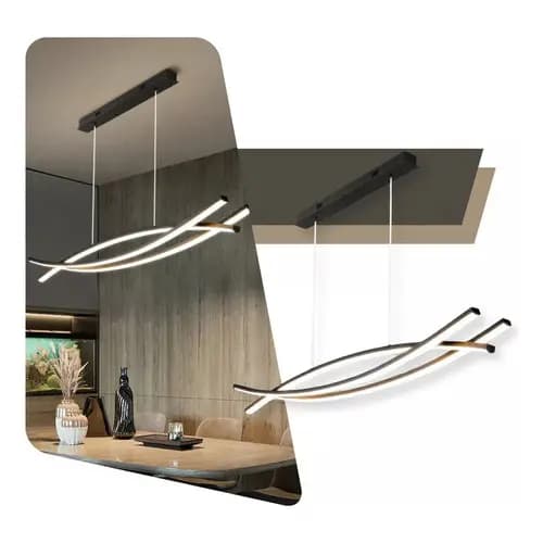 Lustre Pendente Moderno Nórdico Minimalista Preto Sala/mesa Jantar Cabo 2m - 3 Cores
