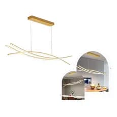 Lustre Pendente Moderno Nórdico Minimalista Dourado Cabo 2m Sala/mesa Jantar - 3 Cores