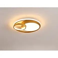 Luminária Moderna De Led Sobrepor Redondo Duplo 40w Dourado Luz 3 cores