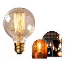 Lâmpada Filamento De Carbono 40w 110v E27 G125 Vintage