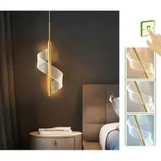 Pendente Espiral Caracol Minimalista Dourado Cristal Quarto/cabeceira 3 Cores