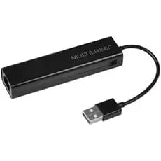 HUB USB 2.0 3 PORTAS + RJ45 FEMEA PRETO AC304 - MULTILASER