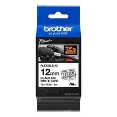 FITA PARA ROTULADOR TZE, 12MM X 8M, BRANCA, ESCRITA PRETA PLASTICA LAMINADA, TZE-FX231 - BROTHER