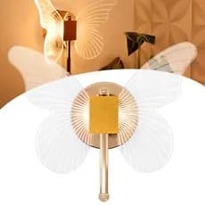 Luminária Arandela Dourada Borboleta De Parede Led Bivolt 3 Cores Ar1122