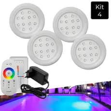 Kit Luminária Piscina  Superleds 18w + Módulo Rgb Com Fonte