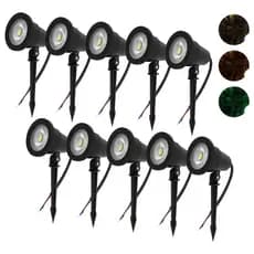 KIT 10 OU 8 Luminária Espeto Jardim 7w Prova Dágua Verde / Quente / Frio