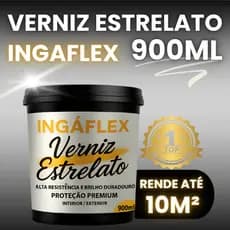 Verniz Estrelato Ingaflex 900ml Incolor Com Glitter Brilho Decorativo Uso Interno e Externo