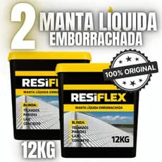 Kit 2 Manta Líquida 12kg Resiflex Impermeável para Laje Telhado com Alta Resistência Climática