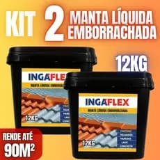 Kit 2 Manta Líquida Ingaflex 12kg Impermeável para Lajes Telhados Alta Vedação e Durabilidade