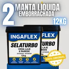 Kit 2 Manta Líquida 12kg Selaturbo Impermeabilizante Contra Umidade Infiltração e Trincas